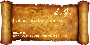 Latosinszky György névjegykártya